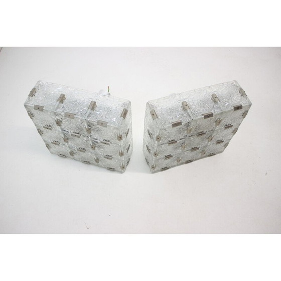 Image 1 of Vintage kroonluchter van metaal en glas van Kamenický Šenov voor Preciosa, Tsjecho-Slowakije 1970