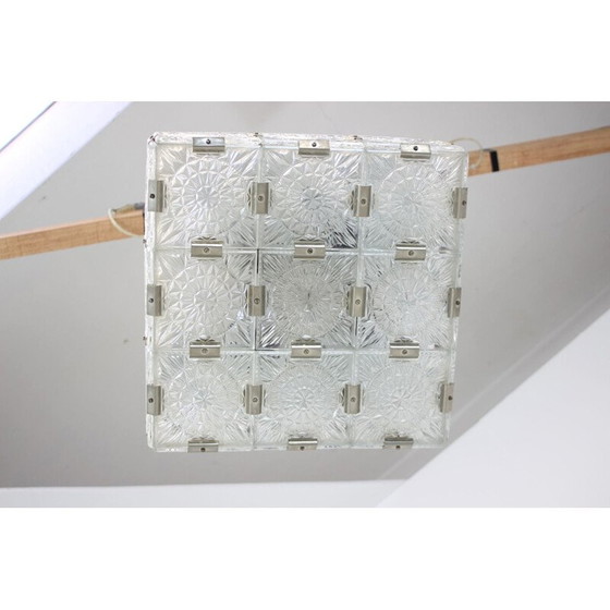 Image 1 of Vintage kroonluchter van metaal en glas van Kamenický Šenov voor Preciosa, Tsjecho-Slowakije 1970