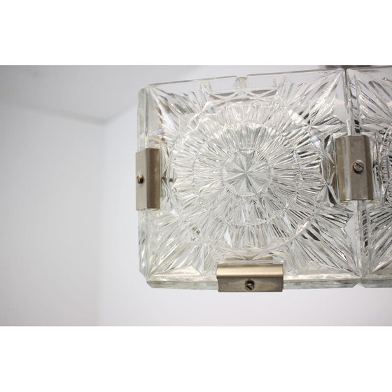 Image 1 of Vintage kroonluchter van metaal en glas van Kamenický Šenov voor Preciosa, Tsjecho-Slowakije 1970