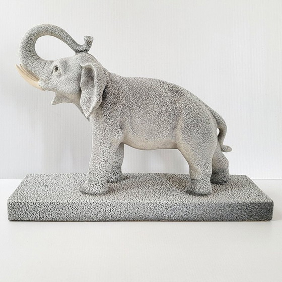 Image 1 of Vintage keramische olifant sculptuur, 1950