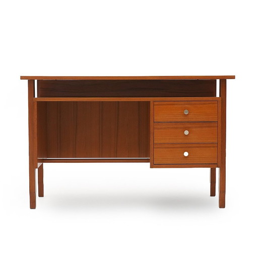 Teakhouten bureau met laden, 1960S