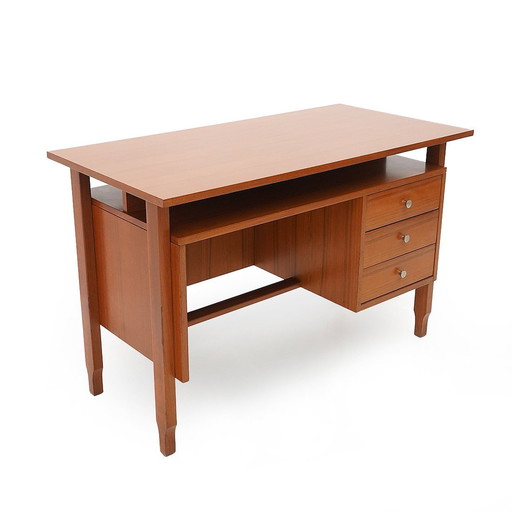 Teakhouten bureau met laden, 1960S