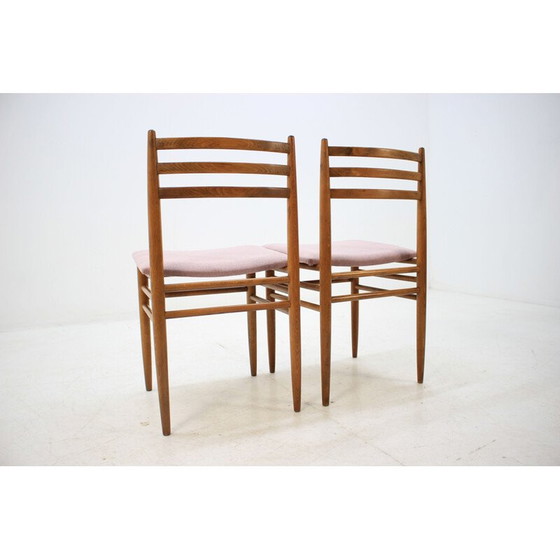 Image 1 of Set van 4 vintage stoelen in roze stof