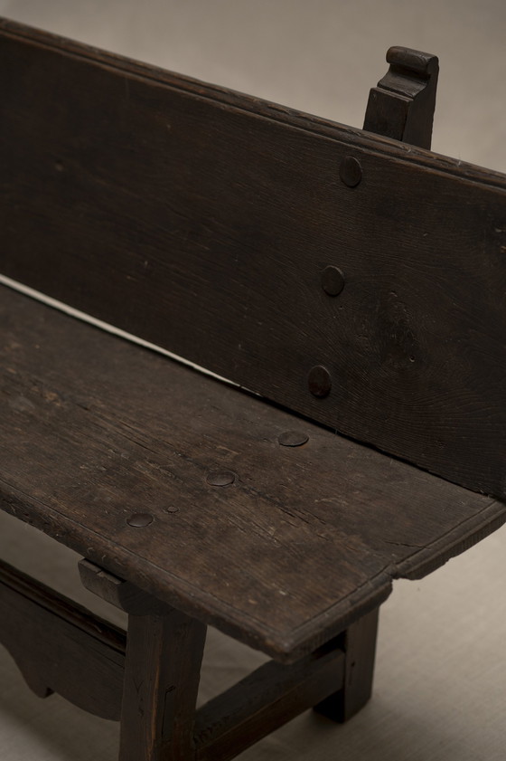 Image 1 of Vintage massief eiken halbank