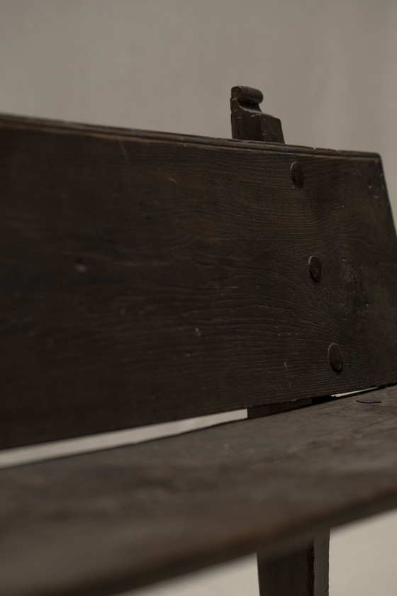 Image 1 of Vintage massief eiken halbank