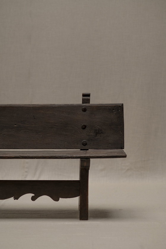 Image 1 of Vintage massief eiken halbank