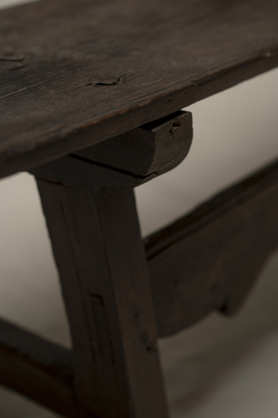 Image 1 of Vintage massief eiken halbank