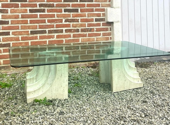 Image 1 of Carlo Scarpa salontafel in travertijn