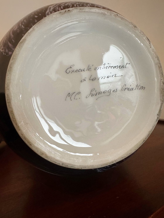 Image 1 of Flamants Rozen Porseleinen Vaas Limoges