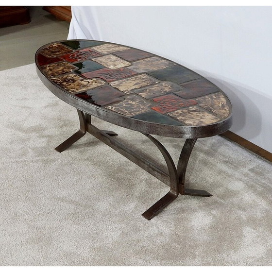 Image 1 of Vintage langwerpige salontafel, 1970