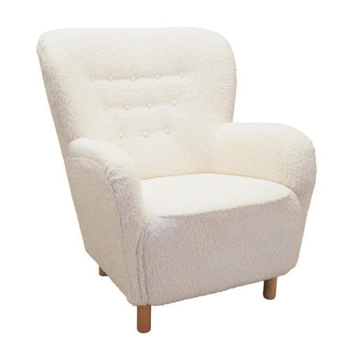 Witte fauteuil, Scandinavisch ontwerp, Productie: Denemarken