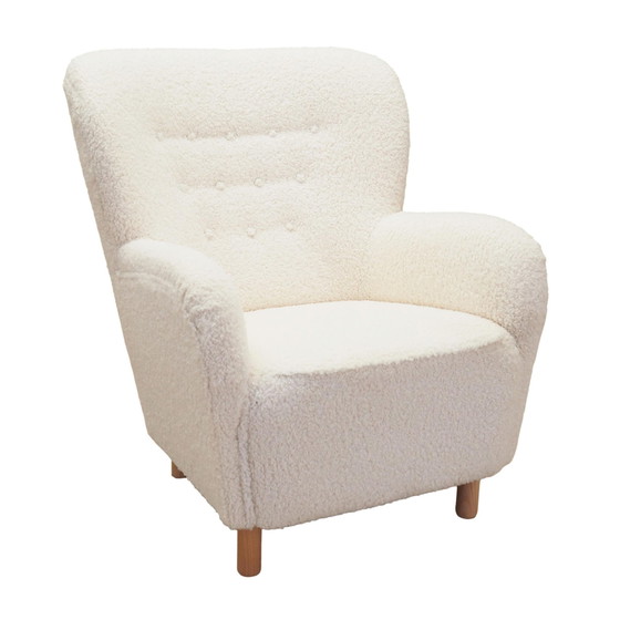 Image 1 of Witte fauteuil, Scandinavisch ontwerp, Productie: Denemarken