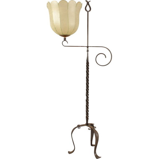 Vintage smeedijzeren vloerlamp, Duitsland 1970