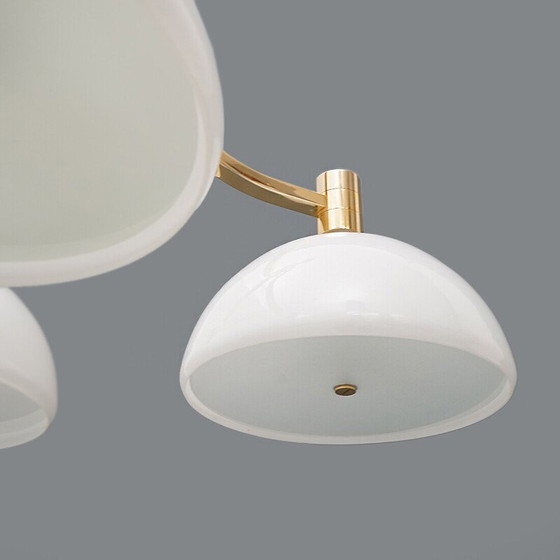 Image 1 of Vintage "AS/AM" kroonluchter in verguld metaal van Franco Albini en Franca Helg voor Sirrah, Italië 1970