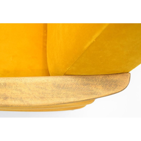 Image 1 of Vintage geel fluwelen fauteuil, Duitsland 1960