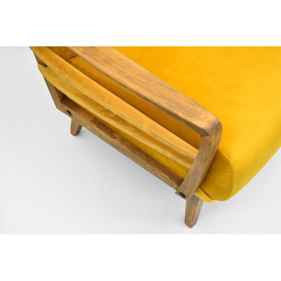 Image 1 of Vintage geel fluwelen fauteuil, Duitsland 1960