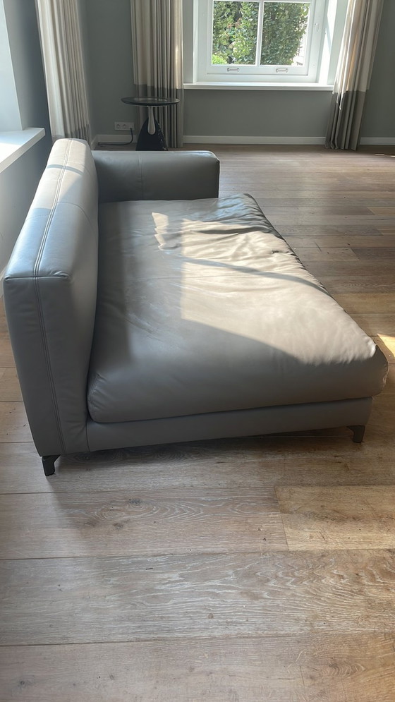 Image 1 of Rolf Benz Nuvola Chaise Longue Leder Grijs