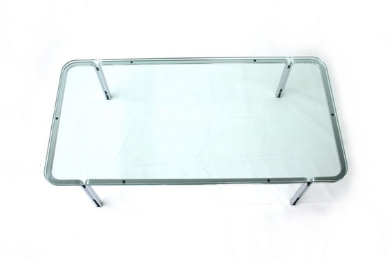 Image 1 of Horst Bruening voor Kill International, grote T111 Chrome Glass Coffee Table, Duitsland