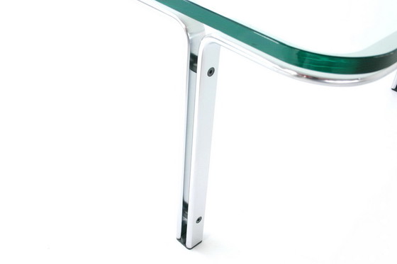 Image 1 of Horst Bruening voor Kill International, grote T111 Chrome Glass Coffee Table, Duitsland