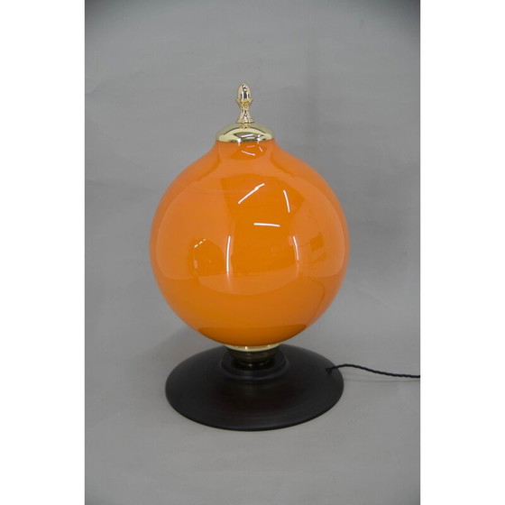 Image 1 of Vintage postmoderne oranje glazen tafellamp, jaren 2000