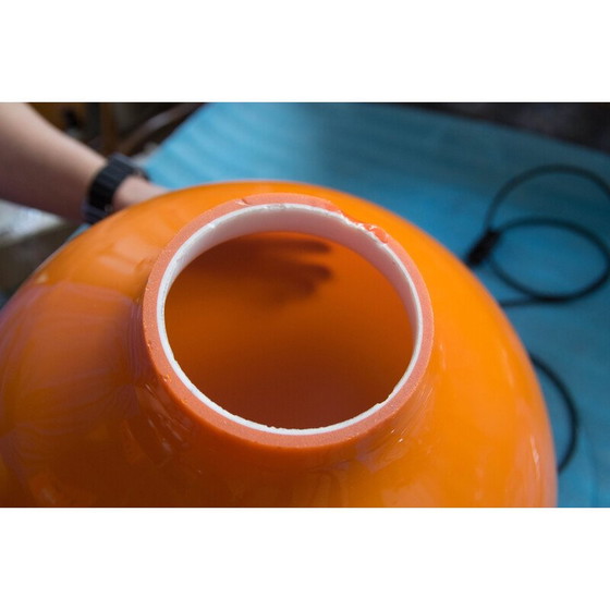 Image 1 of Vintage postmoderne oranje glazen tafellamp, jaren 2000