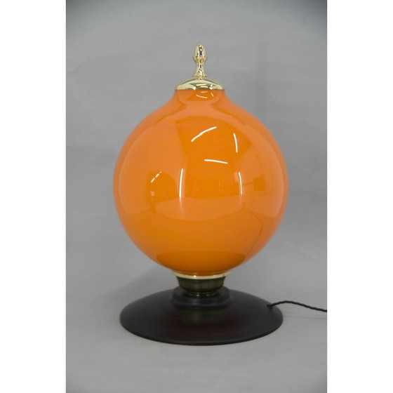 Image 1 of Vintage postmoderne oranje glazen tafellamp, jaren 2000