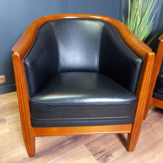Image 1 of Donkerblauwe Vintage Clubfauteuil 2 Van 2