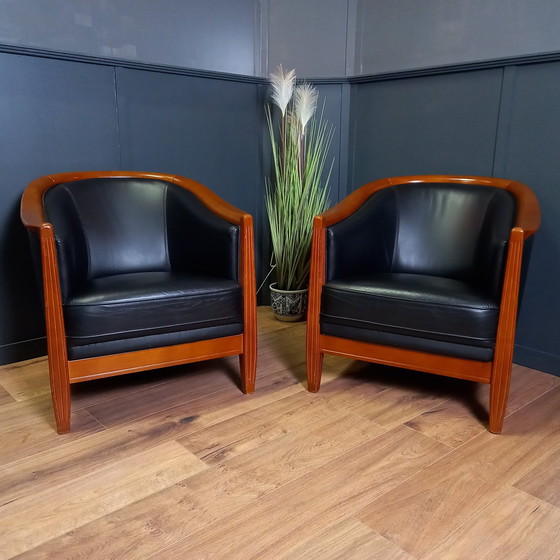 Image 1 of Donkerblauwe Vintage Clubfauteuil 2 Van 2