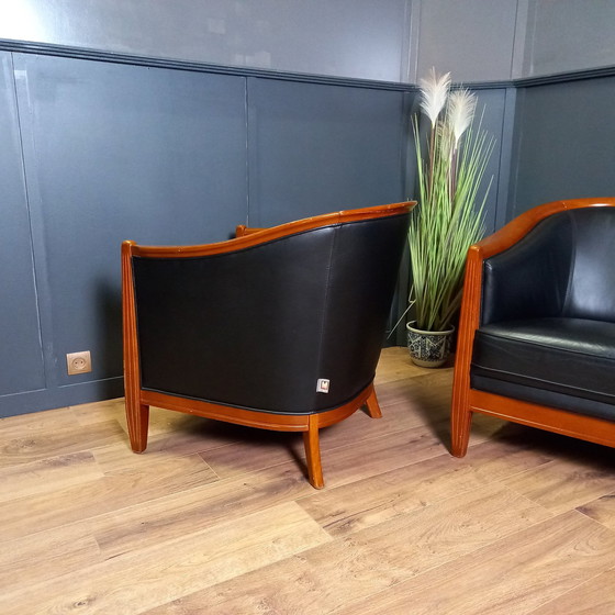 Image 1 of Donkerblauwe Vintage Clubfauteuil 2 Van 2