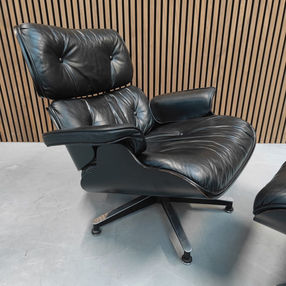 Image 1 of Herman Miller / Vitra Eames Lounge Chair + Ottoman (All Black)