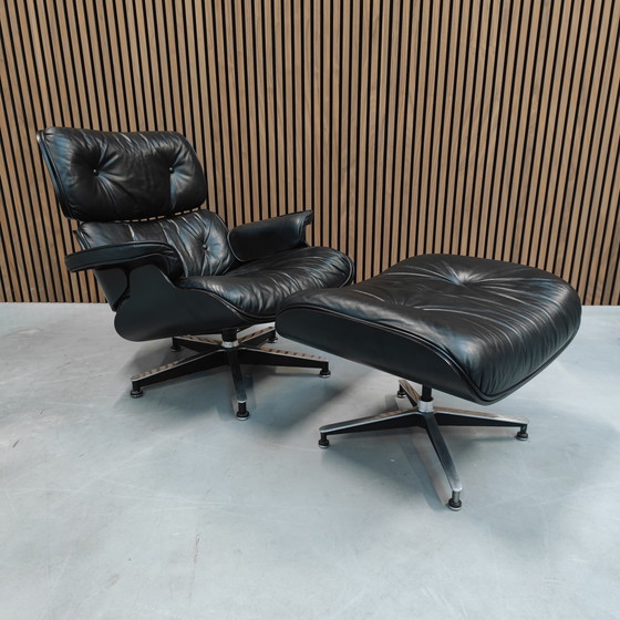 Image 1 of Herman Miller / Vitra Eames Lounge Chair + Ottoman (All Black)