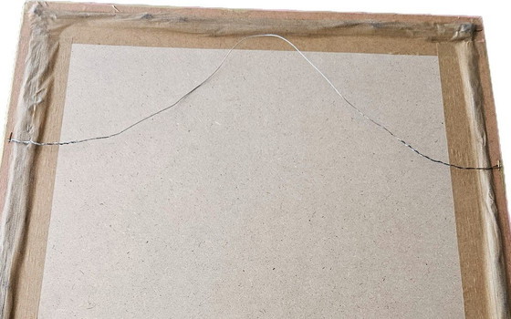 Image 1 of Egyptische Vintage Wandtapijt borduurwerk afbeelding met gouden houten frame