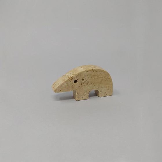 Image 1 of 4x F.lli Mannelli Travertijn Anteater Sculptures ontworpen door Enzo Mari, set