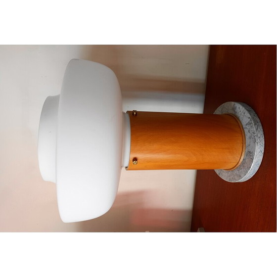 Image 1 of Vintage bureaulamp in opalineglas en hout, 1970