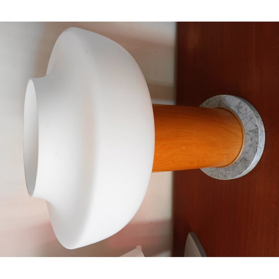 Image 1 of Vintage bureaulamp in opalineglas en hout, 1970