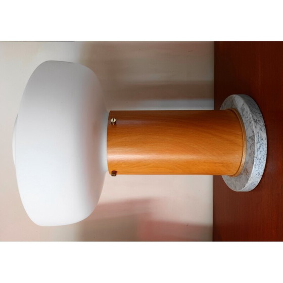 Image 1 of Vintage bureaulamp in opalineglas en hout, 1970