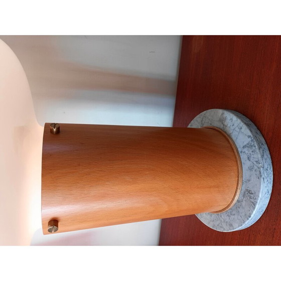 Image 1 of Vintage bureaulamp in opalineglas en hout, 1970