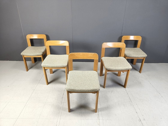 Image 1 of Brutalistische Eetkamerstoelen Set Van 6, 1970S