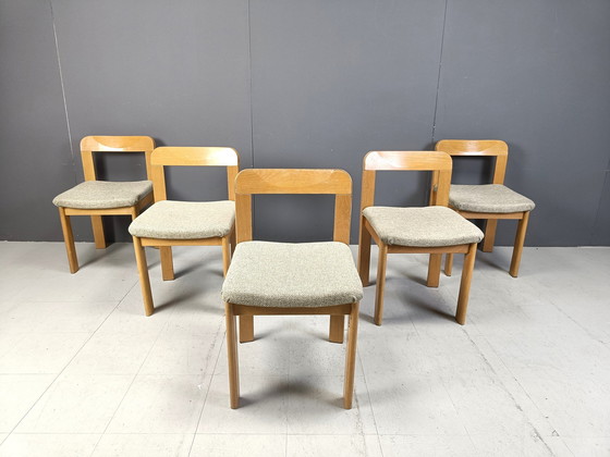 Image 1 of Brutalistische Eetkamerstoelen Set Van 6, 1970S