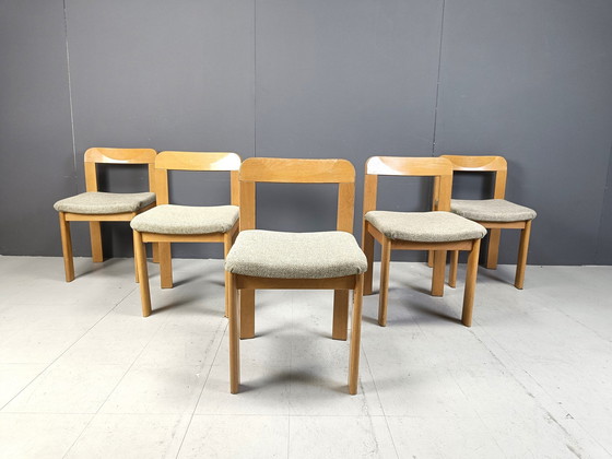 Image 1 of Brutalistische Eetkamerstoelen Set Van 6, 1970S