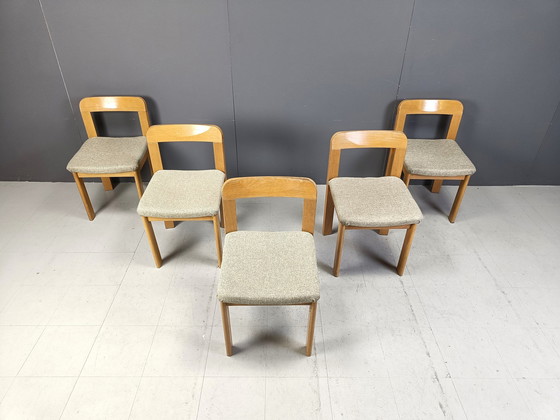 Image 1 of Brutalistische Eetkamerstoelen Set Van 6, 1970S