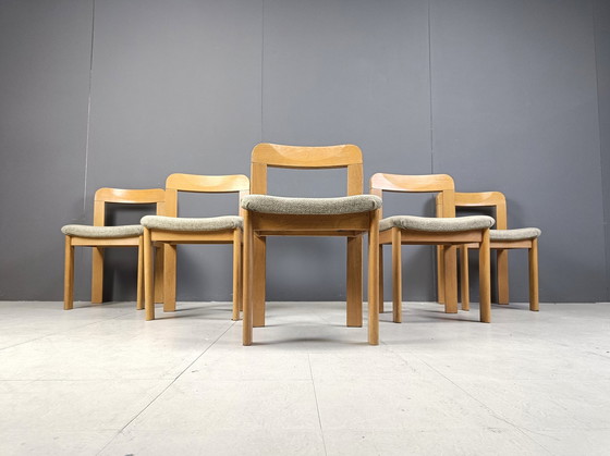 Image 1 of Brutalistische Eetkamerstoelen Set Van 6, 1970S