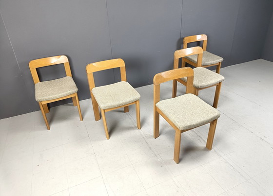 Image 1 of Brutalistische Eetkamerstoelen Set Van 6, 1970S