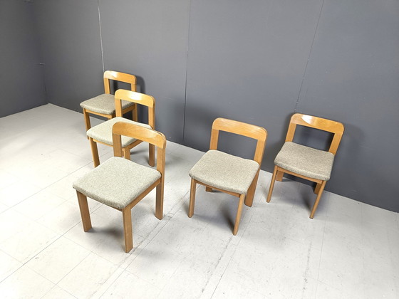 Image 1 of Brutalistische Eetkamerstoelen Set Van 6, 1970S