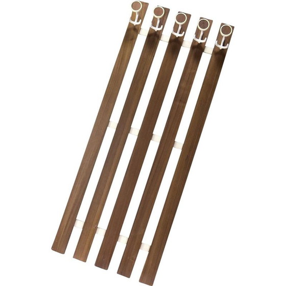 Image 1 of Vintage Scandinavische teakhouten wandkapstok, Denemarken 1950