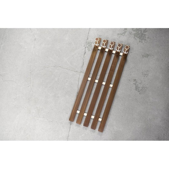 Image 1 of Vintage Scandinavische teakhouten wandkapstok, Denemarken 1950