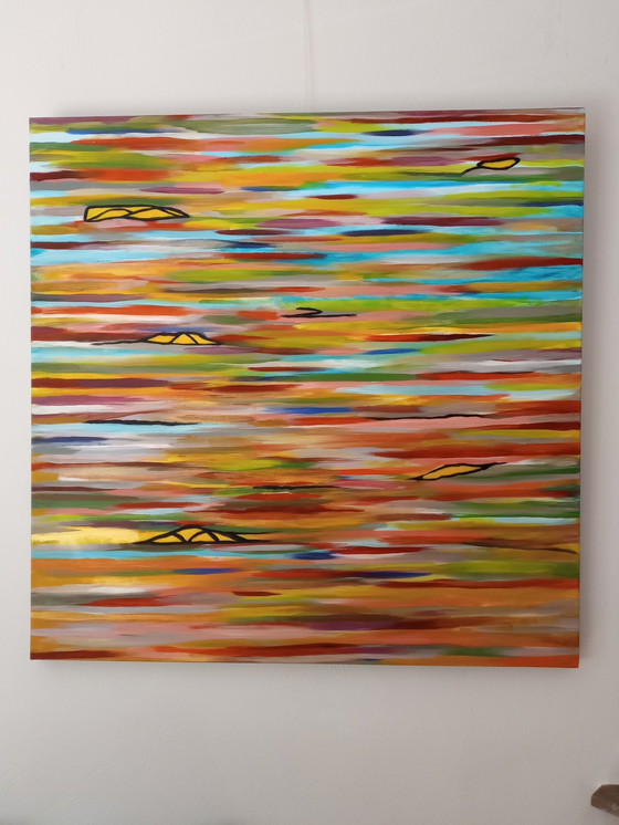 Image 1 of Tineke van Steenbergen- Floating colours schilderij