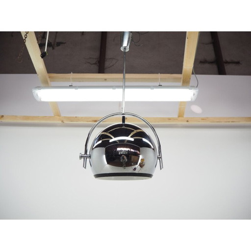 Verchroomde hanglamp in de stijl van Harvey Guzzini, 1970