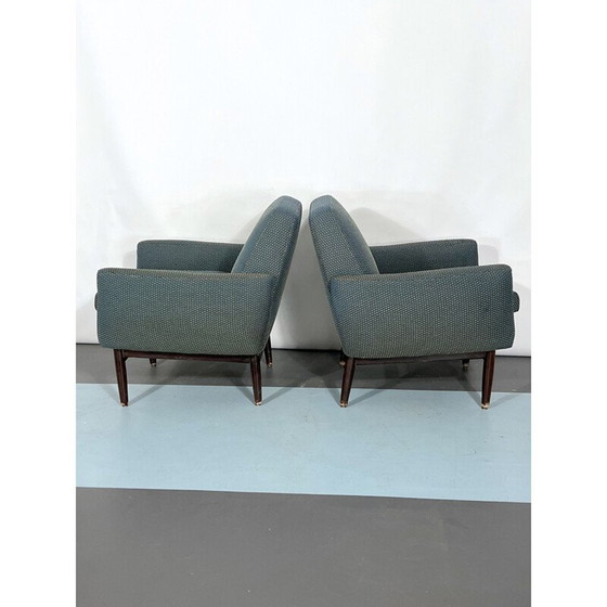 Image 1 of Paar Italiaanse mid-century houten fauteuils, jaren 1960