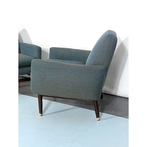 Image 1 of Paar Italiaanse mid-century houten fauteuils, jaren 1960
